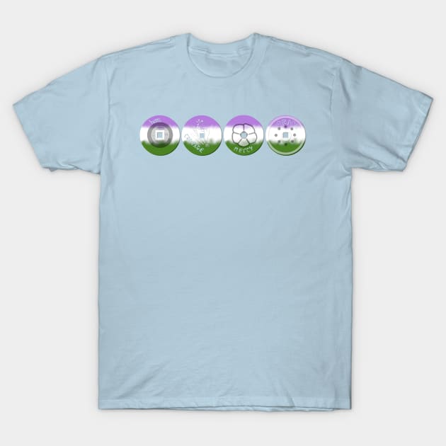 Genderqueer Pride Coins T-Shirt by LochNestFarm